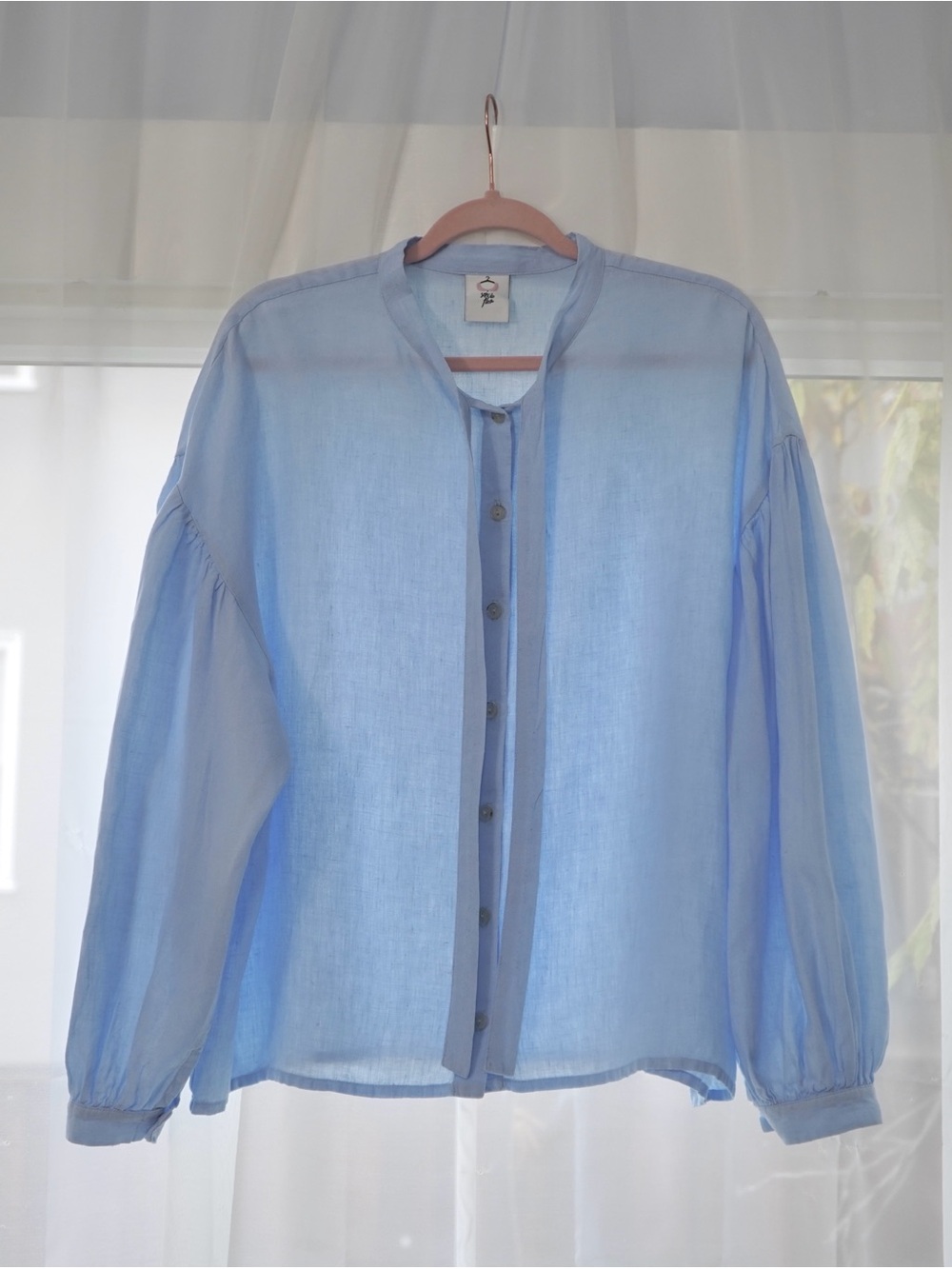 Son de Flor Sky Blue Linen Clementine Blouse